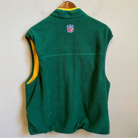 Vintage 90s Team Nike Green Bay Packers Full Zip Fleece Vest - Picture 2 of 3